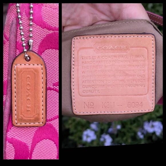 Coach Y2K Signature C Hot Pink Demi Canvas Leather Shoulder Bag. 6094 - Picture 8 of 8